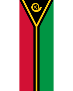 Vertical Hanging Swivel Crossbar Banner Flag: Vanuatu |  portrait flag | 6m² | 64sqft | 400x150cm | 13x5ft 