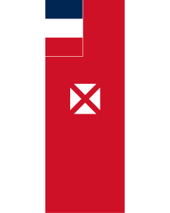 Bandera de Bandera vertical con manga cerrada para potencia  Wallis y Futuna |  bandera vertical | 6m² | 400x150cm 
