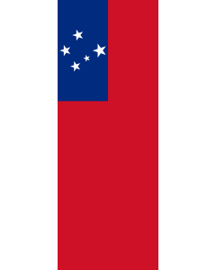Vertical Hanging Swivel Crossbar Banner Flag: Samoa |  portrait flag | 6m² | 64sqft | 400x150cm | 13x5ft 