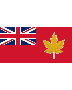 Flag: 1946 Canadian proposal; red ensign with a golden maple leaf badge |  landscape flag | 1.35m² | 14.5sqft | 80x160cm | 30x60inch 