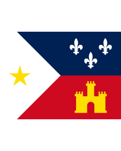 Flag: Acadiana | In 1965, Thomas J |  landscape flag | 1.35m² | 14.5sqft | 100x140cm | 40x55inch 