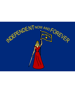 Flag: 1861 obverse—On January 11, 1861, the Alabama Secession Convention passed a resolution designating an official flag |  landscape flag | 1.35m² | 14.5sqft | 90x150cm | 3x5ft 