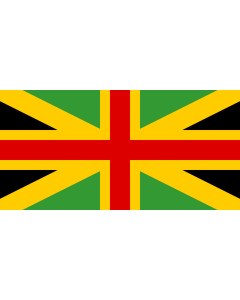 Flag: Anglo-Jamaican | For British people of Jamaican descent |  landscape flag | 1.35m² | 14.5sqft | 80x160cm | 30x60inch 
