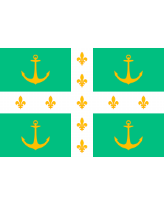 Flag: Arsenal Rochefort | L Arsenal de Rochefort  flottant sur la Porte du Soleil |  landscape flag | 1.35m² | 14.5sqft | 90x150cm | 3x5ft 
