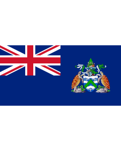 Flag: Coat of arms of Ascension Island is traced from the bitmap available at the website of government of Ascension Island |  landscape flag | 1.35m² | 14.5sqft | 80x160cm | 30x60inch 