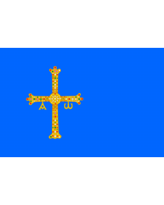 Flag: Asturias  gala | Gala de Asturias  España  La bandera del Principado de Asturias |  landscape flag | 1.35m² | 14.5sqft | 90x150cm | 3x5ft 
