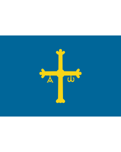 Flag: Indoor Flag of Asturias version |  landscape flag | 1.35m² | 14.5sqft | 90x150cm | 3x5ft 