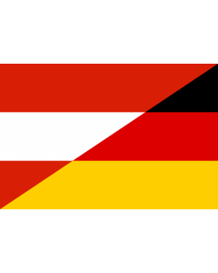 Bandera: Austria and Germany | Hybrid of File Flag of Austria | Immagine ibrida di File Flag of Austria |  bandera paisaje | 1.35m² | 90x150cm 