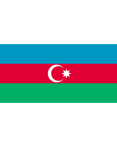 Flag: 1918 version of Flag of Azerbaijan - variant |  landscape flag | 1.35m² | 14.5sqft | 80x160cm | 30x60inch 