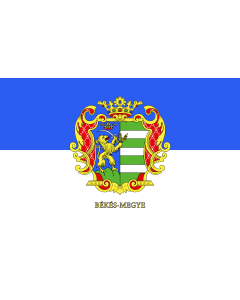Flag: Békés-megye County Békés in Hungary |  landscape flag | 1.35m² | 14.5sqft | 90x150cm | 3x5ft 