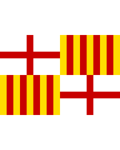Flag: City of Barcelona |  landscape flag | 1.35m² | 14.5sqft | 90x150cm | 3x5ft 