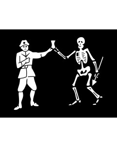 Flag: Pirate Bartholomew Roberts |  landscape flag | 1.35m² | 14.5sqft | 100x130cm | 40x50inch 