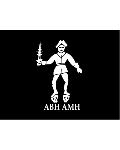 Bandera: Bartholomew Roberts Flag1 | Pirate Bartholomew Roberts  Black Bart | Piraten Bartholomew Roberts  Black Bart |  bandera paisaje | 1.35m² | 100x130cm 