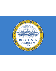 Flag: Boston; SICUT PATRIBUS SIT DEUS NOBIS  As God was with our fathers |  landscape flag | 1.35m² | 14.5sqft | 90x150cm | 3x5ft 