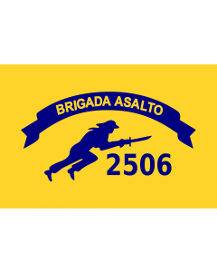 Flag: Brigade 2506; a CIA-sponsored group of Cuban exiles formed in 1960 to attempt the military overthrow of the Cuban government headed by Fidel Castro |  landscape flag | 1.35m² | 14.5sqft | 90x150cm | 3x5ft 