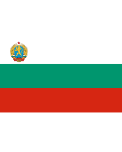 Bandera: Bulgaria  1948-1967 | National Flag of the People s Republic of Bulgaria  1948-1967 | Nazionale della Repubblica Popolare di Bulgaria  1948-1967 | Национално Знаме на Народна Републица България  1948-1967  с герба |  bandera paisaje | 1.35m² | 90