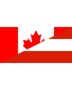 Flag: Canada and Austria | Hybrid of File Flag of Canada |  landscape flag | 1.35m² | 14.5sqft | 80x160cm | 30x60inch 