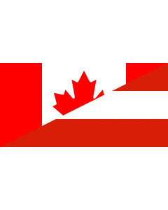 Flag: Canada and Austria | Hybrid of File Flag of Canada |  landscape flag | 1.35m² | 14.5sqft | 80x160cm | 30x60inch 