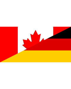 Flag: Canada and Germany | Hybrid of File Flag of Canada |  landscape flag | 1.35m² | 14.5sqft | 80x160cm | 30x60inch 