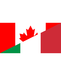 Flag: Canada and Italy | Hybrid of File Flag of Canada |  landscape flag | 1.35m² | 14.5sqft | 80x160cm | 30x60inch 