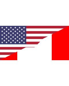 Flag: Combination of Flag of Canada and Flag of the United States |  landscape flag | 1.35m² | 14.5sqft | 80x160cm | 30x60inch 