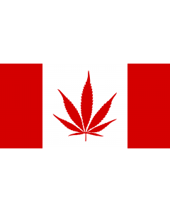 Flag: The Canadian Weed flag based on FOTW site and made with elements from Flag of Soviet Canuckistan |  landscape flag | 1.35m² | 14.5sqft | 80x160cm | 30x60inch 