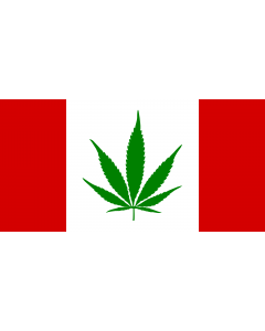 Flag: The Canadian Weed flag based on FOTW site and made with elements from Flag of Soviet Canuckistan |  landscape flag | 1.35m² | 14.5sqft | 80x160cm | 30x60inch 