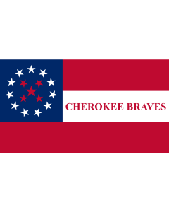 Flag: National Color of the 1st Cherokee Mounted Rifles |  landscape flag | 1.35m² | 14.5sqft | 90x150cm | 3x5ft 