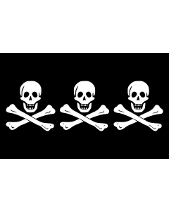 Flag: Pirate Christopher Condent |  landscape flag | 1.35m² | 14.5sqft | 90x150cm | 3x5ft 
