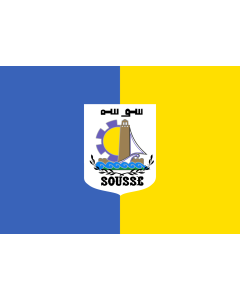 Flag: Commune of Sousse |  landscape flag | 1.35m² | 14.5sqft | 90x150cm | 3x5ft 