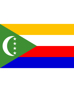 Flag: Comoros 2001 | Union of the Comoros Flag since December 2001 |  landscape flag | 1.35m² | 14.5sqft | 90x150cm | 3x5ft 