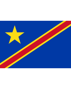 Bandera: Congo-Léopoldville  1963-1966 | Congo-Kinshasa  1963-1966 | Kongo-Kinshasa  1963-1966 | Dalapo ya Kongo-Kinsasa  1963-1966 | Bɛndɛ́lɛ ya Kongó-Kinsásá  1963-1966 |  bandera paisaje | 1.35m² | 90x150cm 
