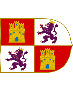 Flag: Standard of the Crown of Castile |  landscape flag | 1.35m² | 14.5sqft | 100x130cm | 40x50inch 