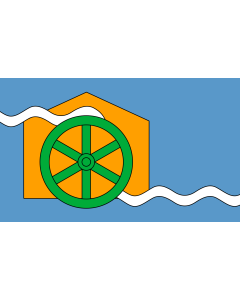 Flag: Cromford village | The village flag of Cromford in Derbyshire |  landscape flag | 1.35m² | 14.5sqft | 90x150cm | 3x5ft 