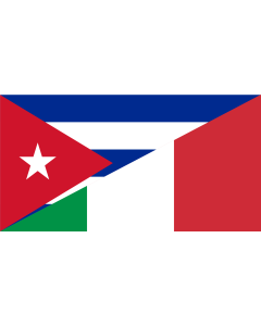 Flag: Cuba and Italy | Hybrid of File Flag of Cuba |  landscape flag | 1.35m² | 14.5sqft | 85x160cm | 33x60inch 