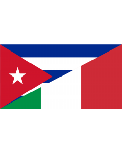 Bandera: Cuba and Italy | Hybrid of File Flag of Cuba |  bandera paisaje | 1.35m² | 85x160cm 
