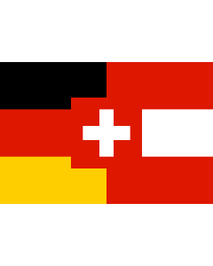 Flag: D-A-CH |  landscape flag | 1.35m² | 14.5sqft | 90x150cm | 3x5ft 