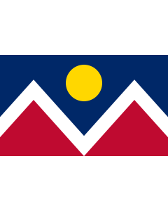 Flag: Denver, Colorado | Official flag of Denver |  landscape flag | 1.35m² | 14.5sqft | 90x150cm | 3x5ft 