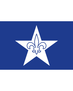 Flag: The Franco-American flag with a fleur-de-lis within a white star is the flag of the Assemblée des francophones du Nord-Est who adopted it in 1983. The blue and white are taken from the flags of the U |  landscape flag | 1.35m² | 14.5sqft | 90x150cm 