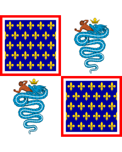 Flag: Count of Virtue | Gian Galeazzo Visconti come Conte di Virtù |  1.35m² | 14.5sqft | 120x120cm | 45x45inch 