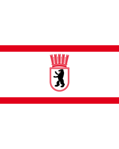 Flag: State flag of Groß-Berlin and Flag of East Berlin  Soviet sector of Berlin  until 1990 |  landscape flag | 1.35m² | 14.5sqft | 90x150cm | 3x5ft 