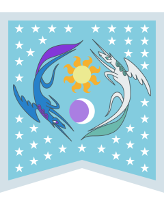 Flag: Fictional nation of Equestria |  1.35m² | 14.5sqft | 120x110cm | 50x45inch 