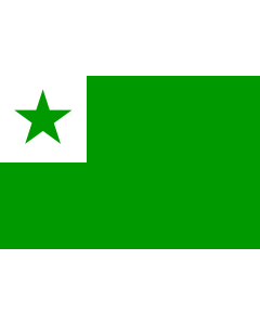 Bandera de La lengua planificada Esperanto y de los movimientos asociados a ella | bandera horizontal | 0.7m² | 70x100cm