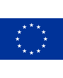 Flag: Variant of the European emblem for monochrome reproduction  source http //publications |  landscape flag | 1.35m² | 14.5sqft | 90x150cm | 3x5ft 