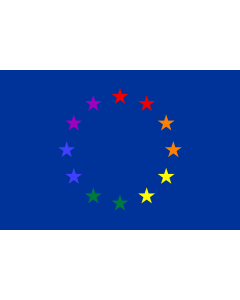 Flag: Remake of Europe flag According to the National Gay Flags of the World |  landscape flag | 1.35m² | 14.5sqft | 90x150cm | 3x5ft 