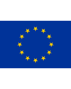 Flag: European flag, upside down |  landscape flag | 1.35m² | 14.5sqft | 90x150cm | 3x5ft 