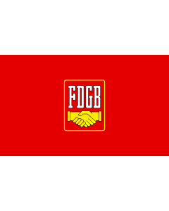 Flag: FDGB | Freien Deutschen Gewerkschaftsbundes  FDGB  der DDR |  landscape flag | 1.35m² | 14.5sqft | 90x150cm | 3x5ft 