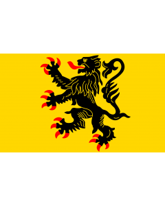 Flag: Flemish Region  De Vlaamse Leeuw | Lion of Flandres appearing | Lion des flandres | Flämischer Löwe |  landscape flag | 1.35m² | 14.5sqft | 90x150cm | 3x5ft 