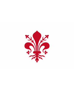 Flag: Florence  plain with lily shown at City Hall |  landscape flag | 1.35m² | 14.5sqft | 90x150cm | 3x5ft 