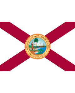 Flag: A former flag of the State of Florida with St Patrick s Saltire |  landscape flag | 1.35m² | 14.5sqft | 90x150cm | 3x5ft 